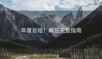 年度总结！麻豆完整指南
