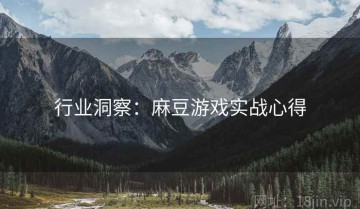 行业洞察：麻豆游戏实战心得