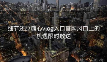 细节还原糖心vlog入口官网风口上的机遇限时放送