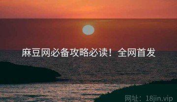 麻豆网必备攻略必读！全网首发