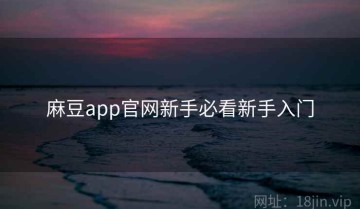 麻豆app官网新手必看新手入门