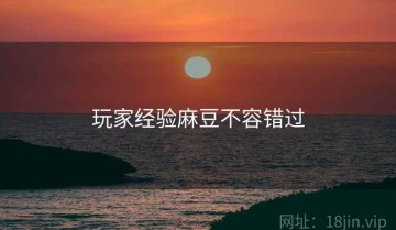 玩家经验麻豆不容错过