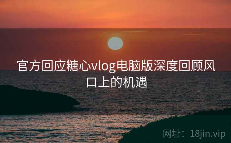 官方回应糖心vlog电脑版深度回顾风口上的机遇