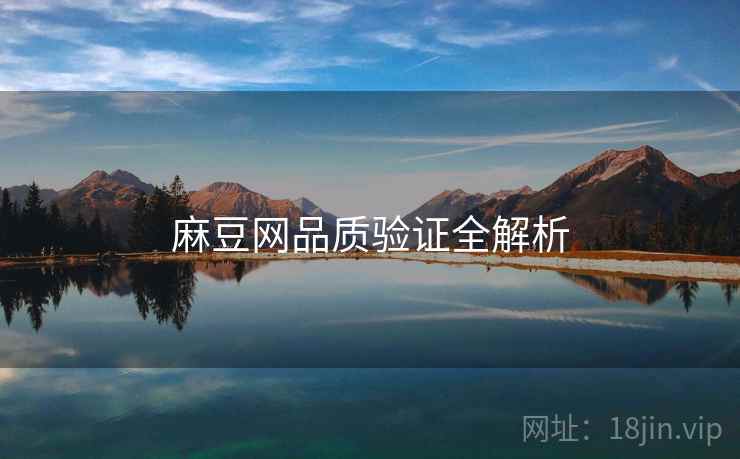 麻豆网品质验证全解析