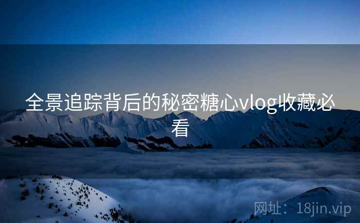 全景追踪背后的秘密糖心vlog收藏必看