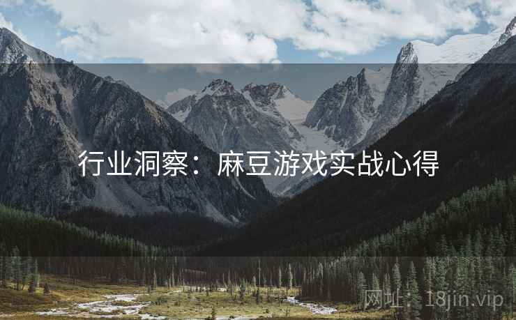 行业洞察：麻豆游戏实战心得