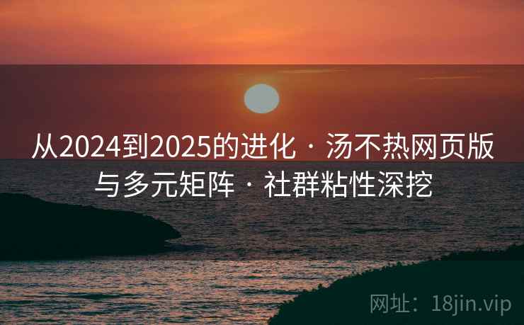 从2024到2025的进化 · 汤不热网页版与多元矩阵 · 社群粘性深挖